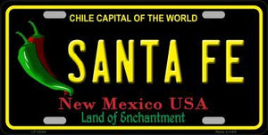 Santa Fe Black New Mexico Novelty Metal License Plate