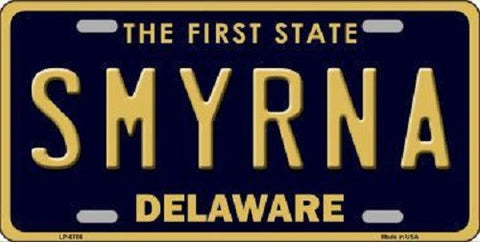 Smyrna Delaware Novelty Metal License Plate
