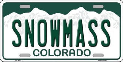 Snowmass Colorado Background Novelty Metal License Plate