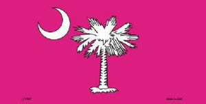 South Carolina Flag Pink Novelty Metal License Plate