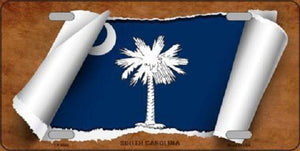South Carolina Flag Scroll Novelty Metal License Plate