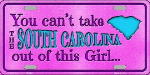 South Carolina Girl Novelty Metal License Plate