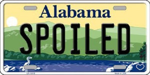 Spoiled Alabama Background Novelty Metal License Plate