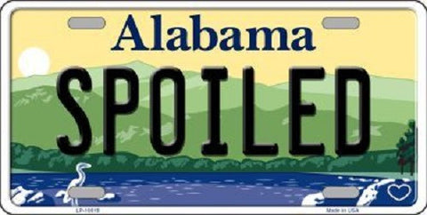Spoiled Alabama Background Novelty Metal License Plate
