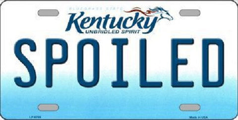 Spoiled Kentucky Novelty Metal License Plate