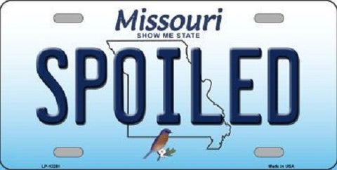 Spoiled Missouri Background Novelty Metal License Plate