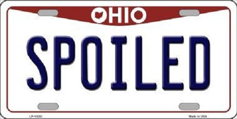 Spoiled Ohio Background Novelty Metal License Plate