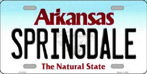 Springdale Arkansas Background Novelty Metal License Plate