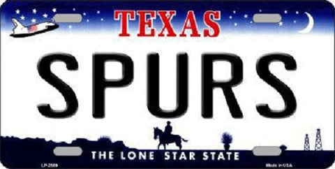 Spurs Texas State Background Metal Novelty License Plate