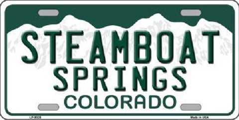 Steamboat Springs Colorado Background Novelty Metal License Plate