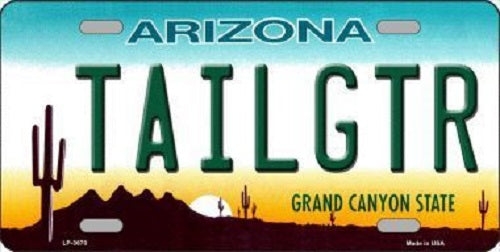 Tailgtr Arizona Novelty Metal License Plate