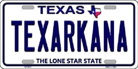 Texarkana Texas Background Novelty Metal License Plate
