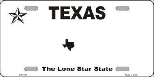 Texas Novelty State Background Blank Metal License Plate