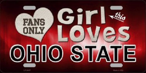 This Girl Loves Ohio State Novelty Metal License Plate