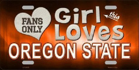 This Girl Loves Oregon State Novelty Metal License Plate