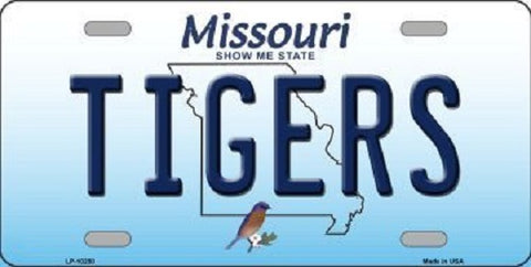 Tigers Missouri Background Novelty Metal License Plate