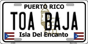 Toa Baja Puerto Rico Metal Novelty License Plate