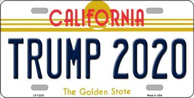 Trump 2020 California Novelty Metal License Plate