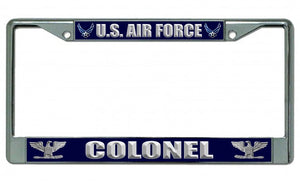 U.S. Air Force Colonel Chrome License Plate Frame