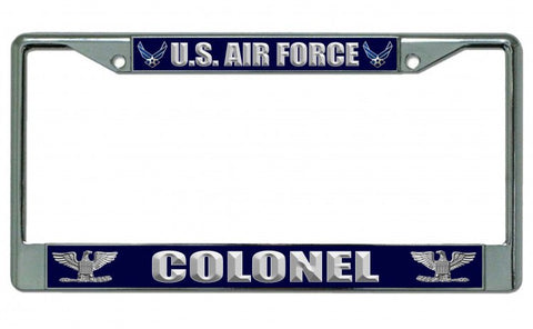 U.S. Air Force Colonel Chrome License Plate Frame
