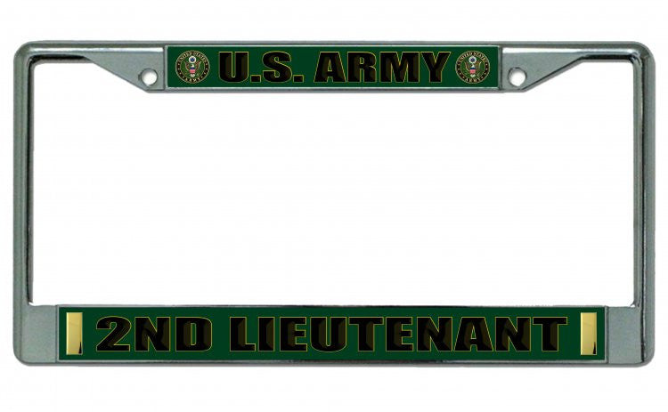 U.S. Army 2nd Lieutenant Chrome License Plate Frame
