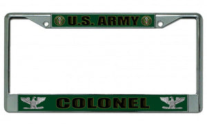 U.S. Army Colonel Chrome License Plate Frame