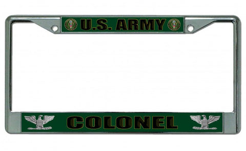 U.S. Army Colonel Chrome License Plate Frame