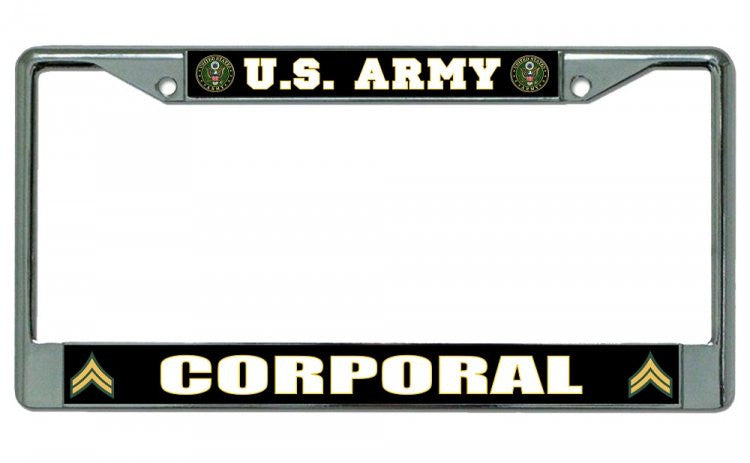U.S. Army Corporal Chrome License Plate Frame