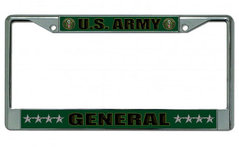 U.S. Army General Chrome License Plate Frame