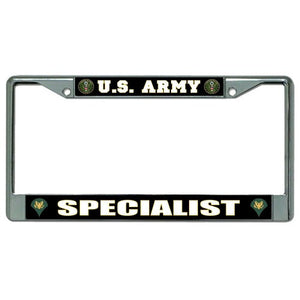 U.S. Army Specialist Chrome License Plate Frame