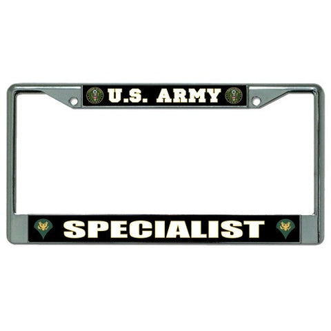 U.S. Army Specialist Chrome License Plate Frame
