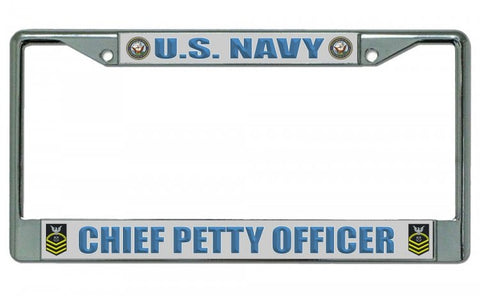 U.S. Navy Chief Petty Officer Chrome License Plate Frame