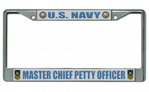 U.S. Navy Master Chief Petty Officer Chrome License Plate Frame