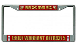 USMC Chief Warrant Officer 5 Chrome License Plate Frame