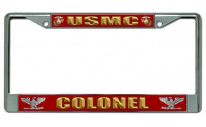 USMC Colonel Photo License Plate Frame