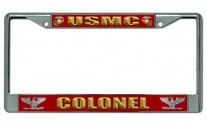 USMC Colonel Photo License Plate Frame