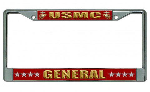 USMC General Chrome License Plate Frame