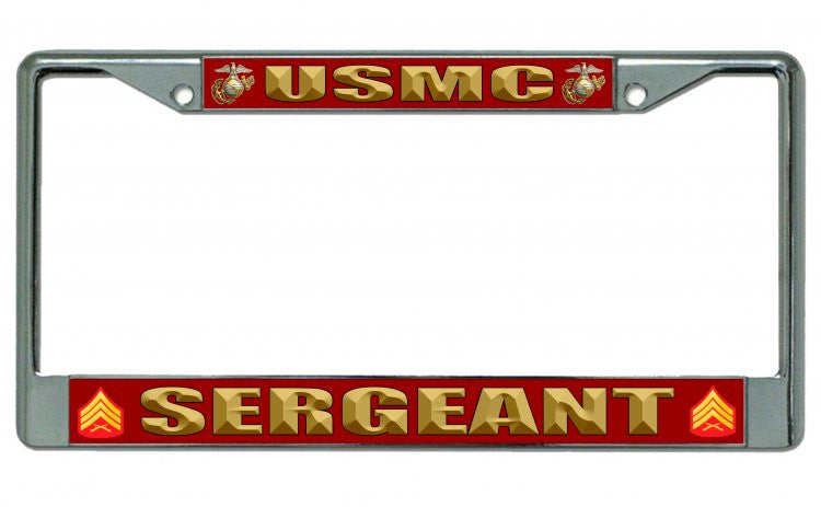 USMC Sergeant Chrome License Plate Frame