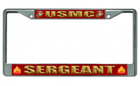 USMC Sergeant Chrome License Plate Frame