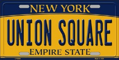 Union Square New York Background Novelty Metal License Plate