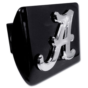 Alabama (“A”) ALL METAL Black Hitch Cover