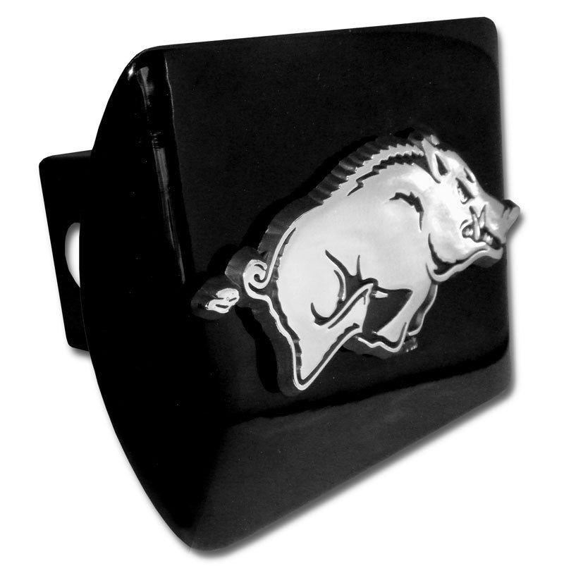 University of Arkansas Running Hog Emblem on Black Hitch Cover