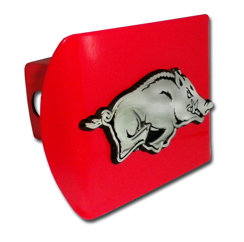 University of Arkansas Running Hog Emblem on Red Hitch Cover