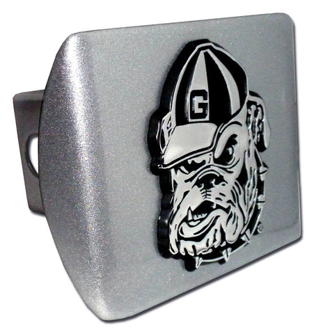 University of Georgia Bulldog Brushed Metal Hitch Cover