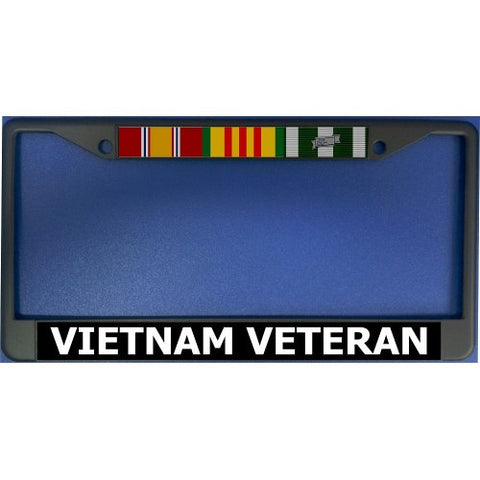 Vietnam Veteran Black License Plate Frame