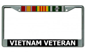 Vietnam Veteran Chrome License Plate Frame