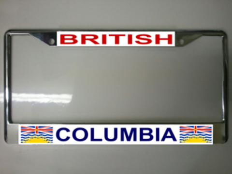 British Columbia Chrome License Plate Frame