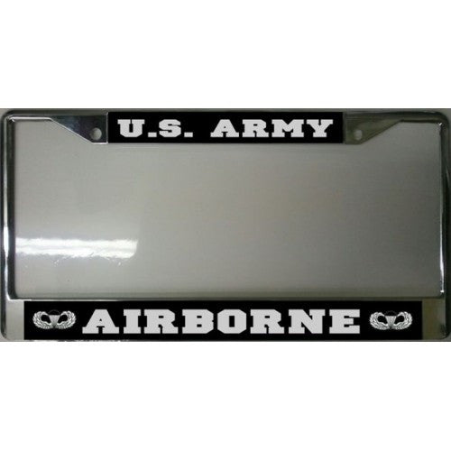 U.S. Army Airborne Chrome License Plate Frame