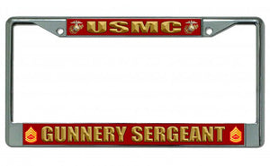 USMC Gunnery Sergeant Chrome License Plate Frame