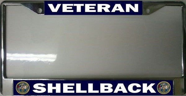 Veteran Shellback Chrome License Plate Frame